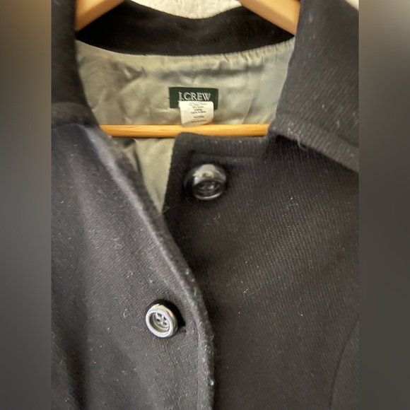 Women’s J. Crew Black Wool Coat Size 8 - Picture 3 of 6